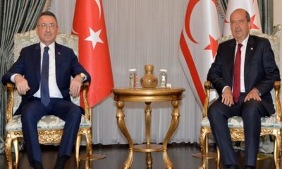 Cumhurbaşkanı Ersin Tatar, Türkiye Cumhuriyeti Cumhurbaşkanı Yardımcısı Fuat Oktay’ı kabul etti