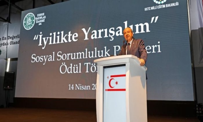 Cumhurbaşkanı Ersin Tatar, İyilikte Yarışalım Sosyal Sorumluluk Projeleri Ödül Töreni’ne katıldı