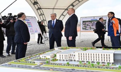 Президенты Казахстана и Азербайджана осмотрели территорию строительства Физулинской городской центральной больницы