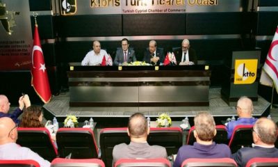 Cumhurbaşkanı Ersin Tatar, Cumhurbaşkanlığı Müzakere heyetiyle birlikte Kıbrıs Türk Ticaret Odası’nı (KTTO) ziyaret etti, Kıbrıs Sorunu’nda yaşanan gelişmeler hakkında bilgi verdi